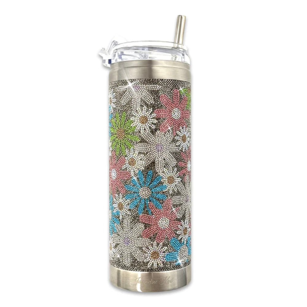Jacqueline Kent Crystal Tumbler - Flower Power Hematite | Putti Fine Fashions