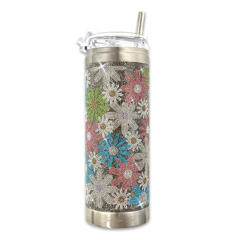 Jacqueline Kent Crystal Tumbler - Flower Power Hematite | Putti Fine Fashions