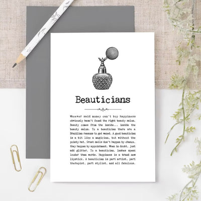 Beautician Quotes Card