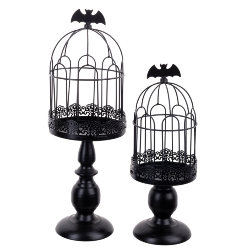 Black Bat Pedestal with Cloche