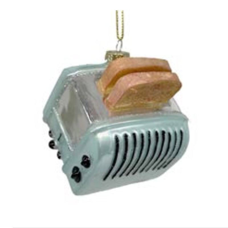 Retro Toaster Glass Ornament