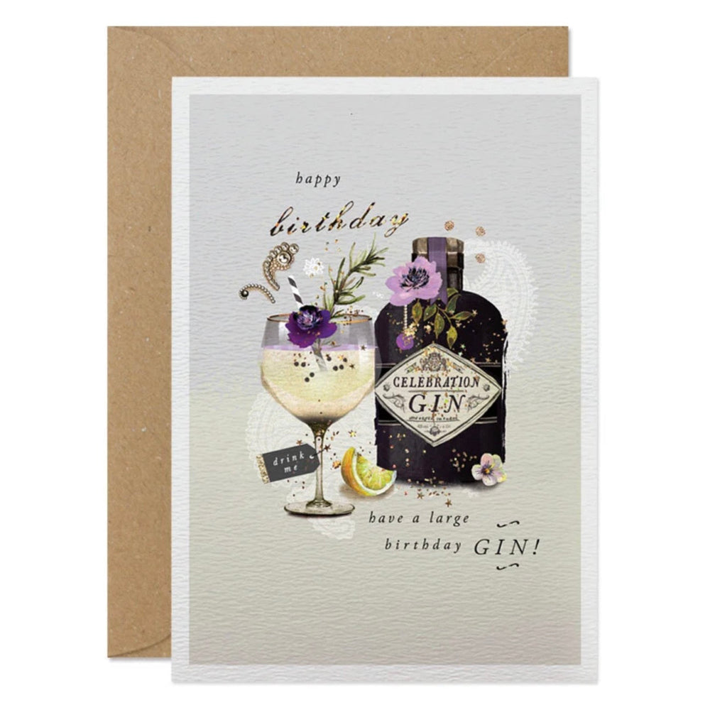 Large Birthday Gin Greeting Card | Putti Fine Furnishings
