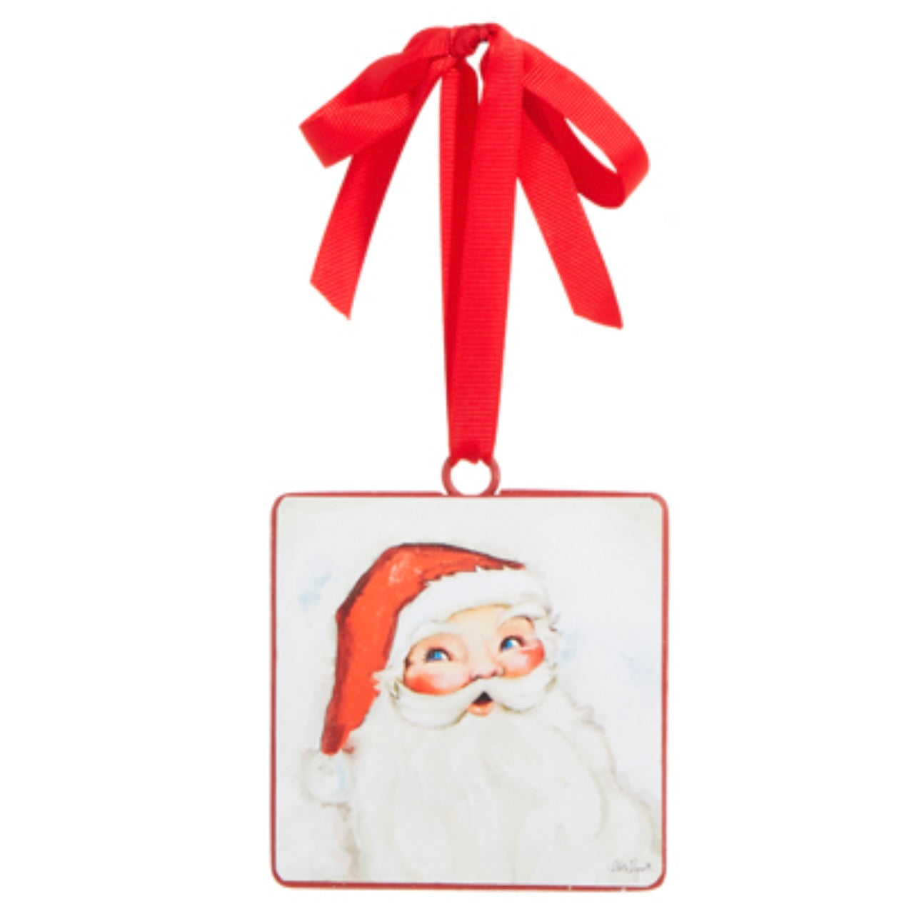 Happy Santa Metal Ornament