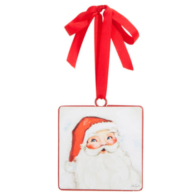 Happy Santa Metal Ornament