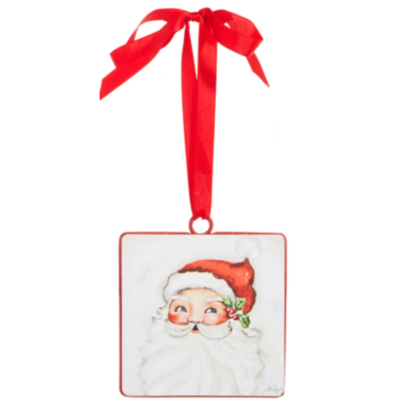 Happy Santa Metal Ornament