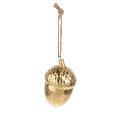 Gold Ceramic Acorn Ornament