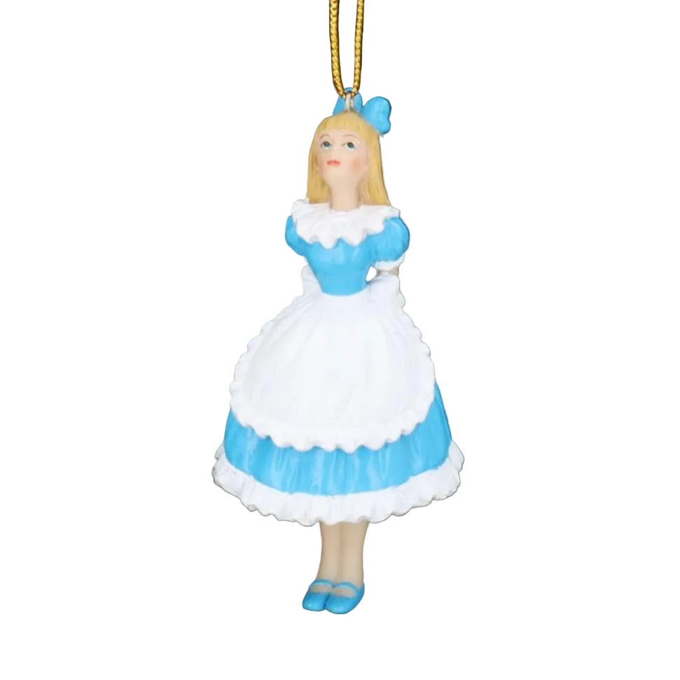 Blue and White Alice with Key Resin Ornament