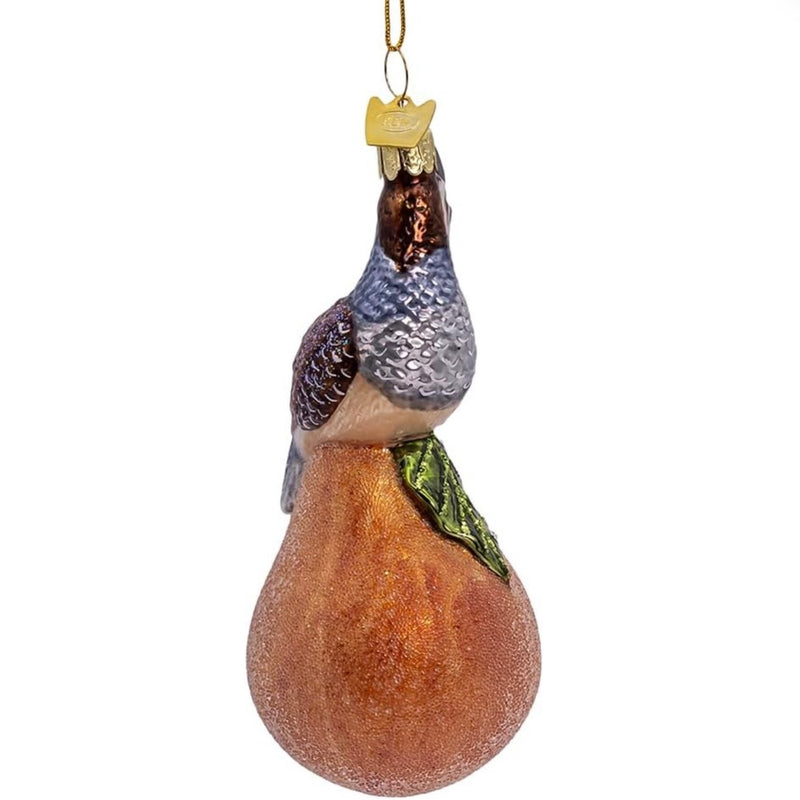 Noble Gems Partridge and Pear Glass Ornament