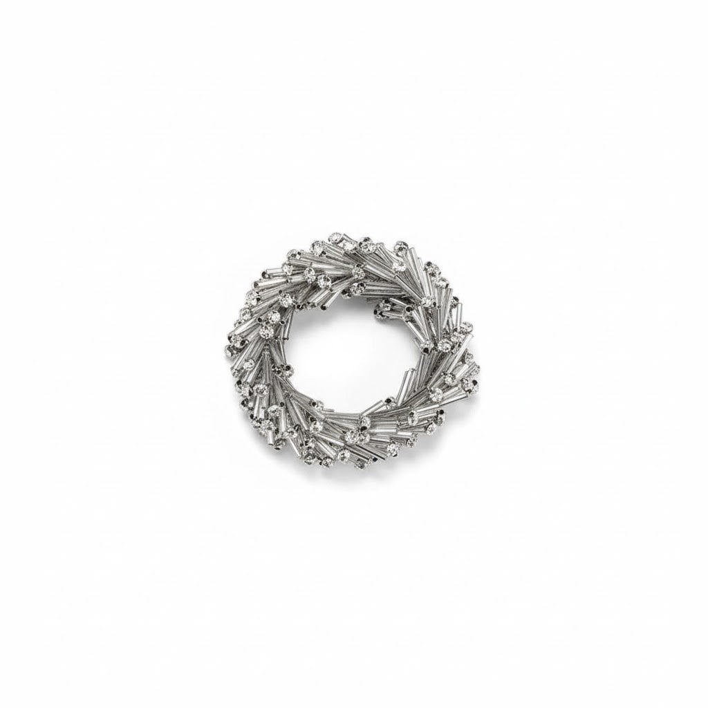 Silver Beaded Napkin Ring | Putti Christmas Celebrations