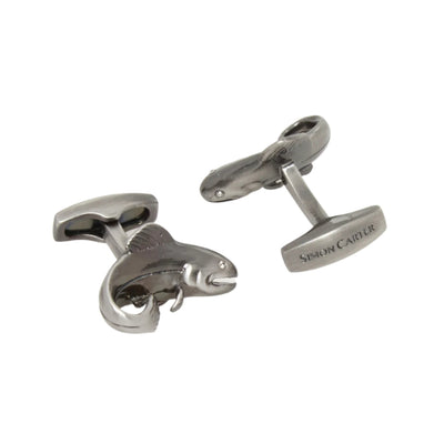 Pewter Tone Salmon Cufflinks | Putti Fine Fashions