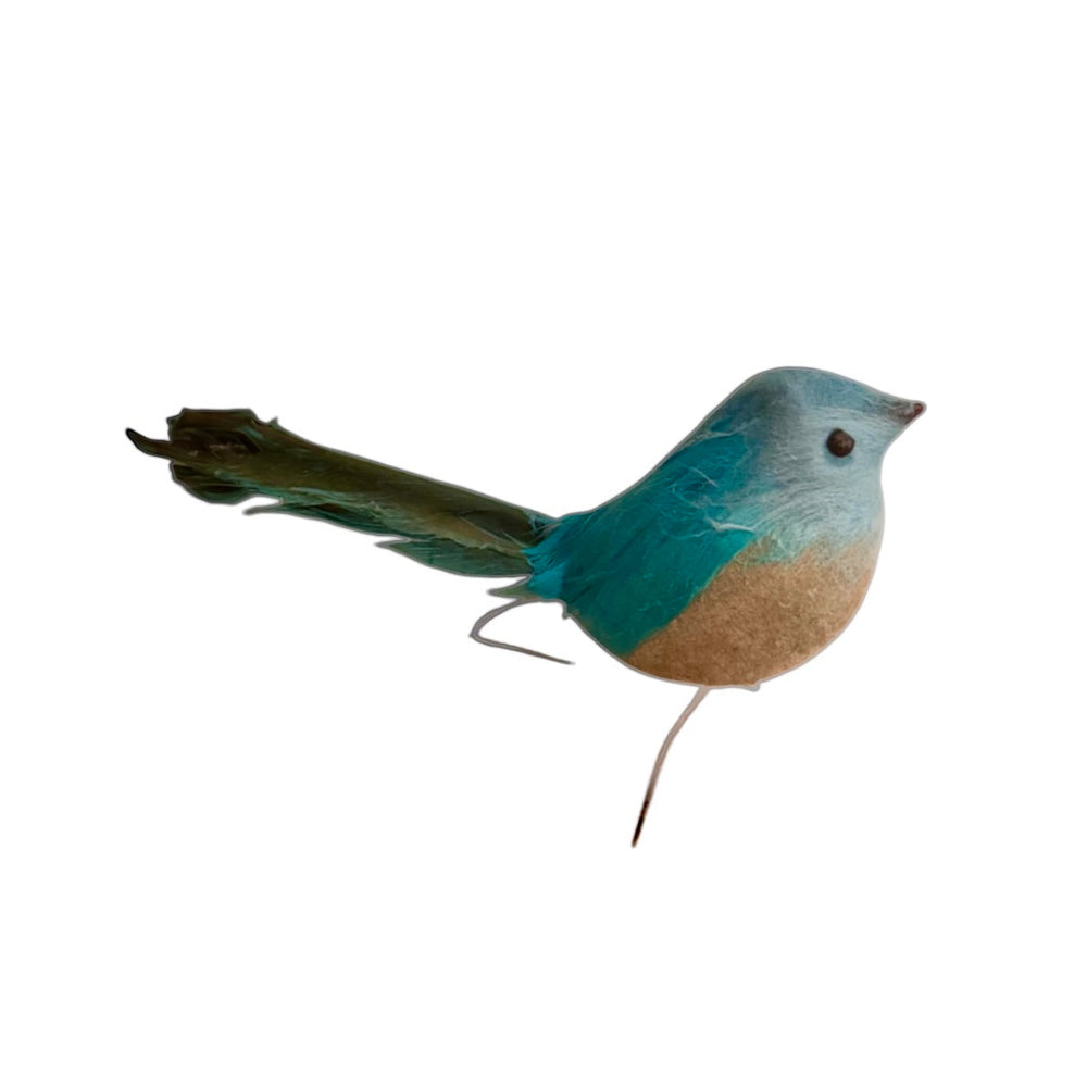 Small Aqua Feather Bird | Putti Christmas decorations