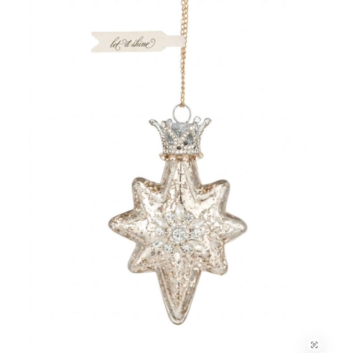 Sparkle & Joy Blown Glass Mini Ornament- Star | Putti Christmas Decorations