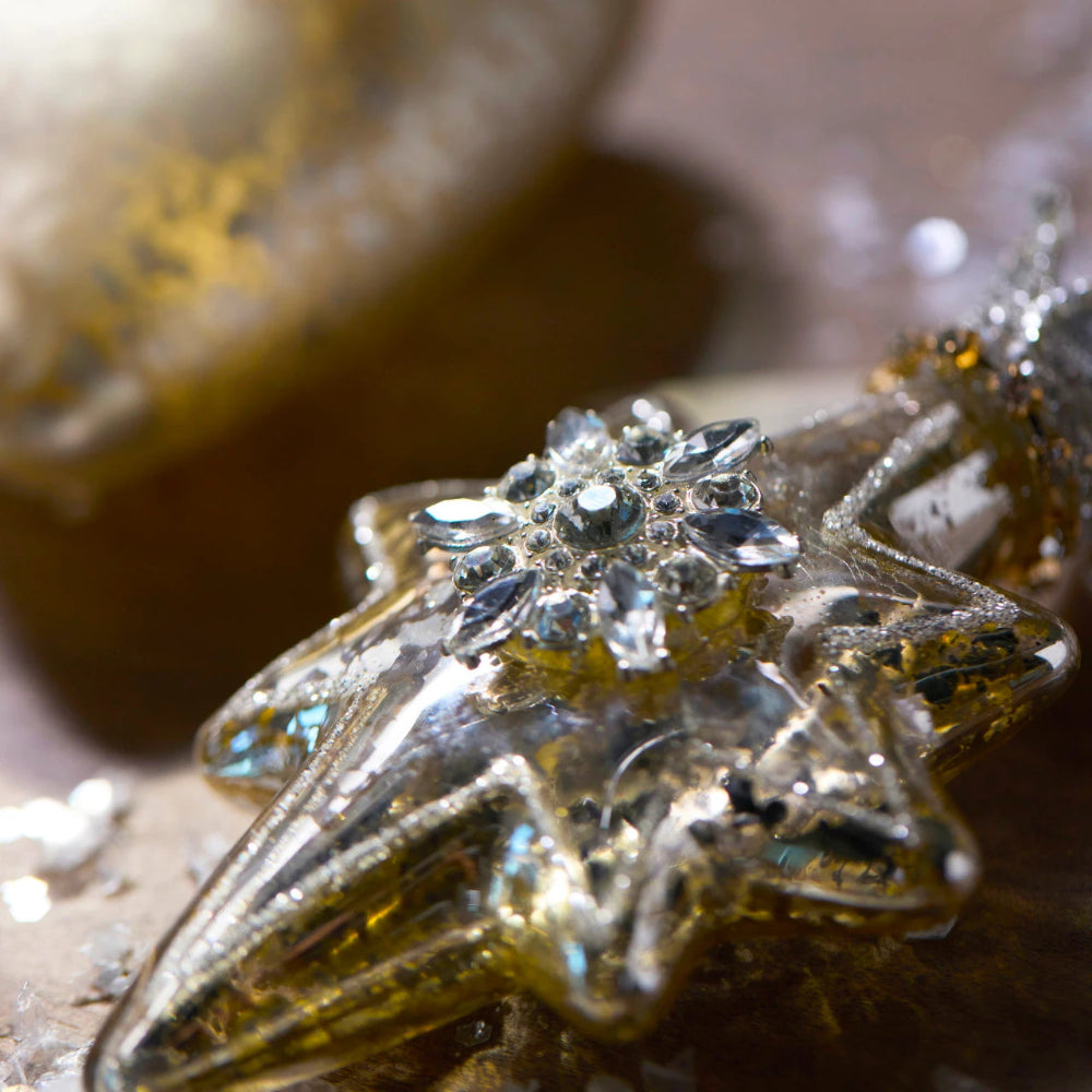 Sparkle & Joy Blown Glass Mini Ornament- Star | Putti Christmas Decorations