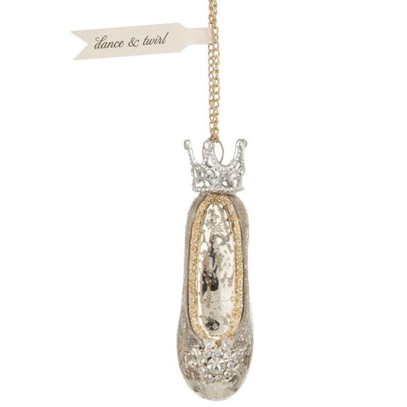 Sparkle & Joy Blown Glass Mini Ornament - Ballet Slipper | Putti Christmas Decorations