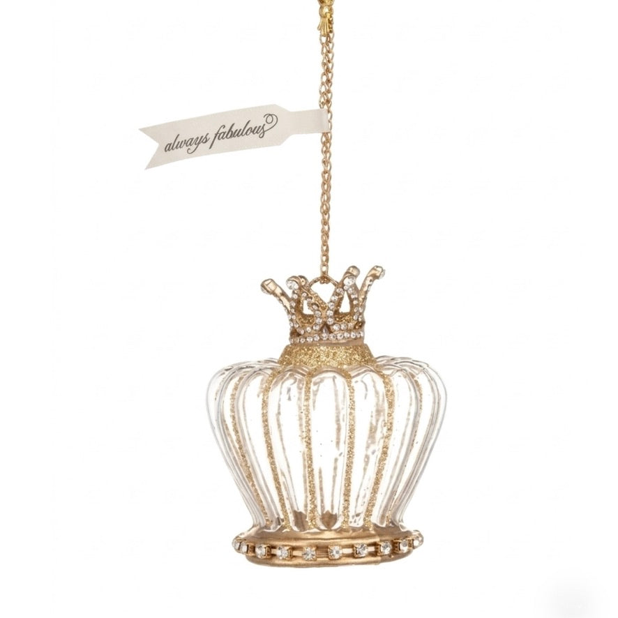 Sparkle & Joy Blown Glass Mini Ornament - Crown | Putti Christmas Decorations