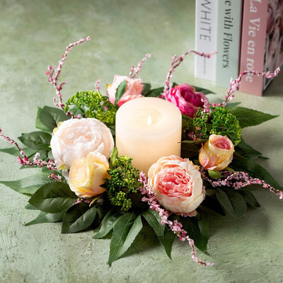 Peony and Roses Floral Small Wreath Ring | Putti Fine Furnishings