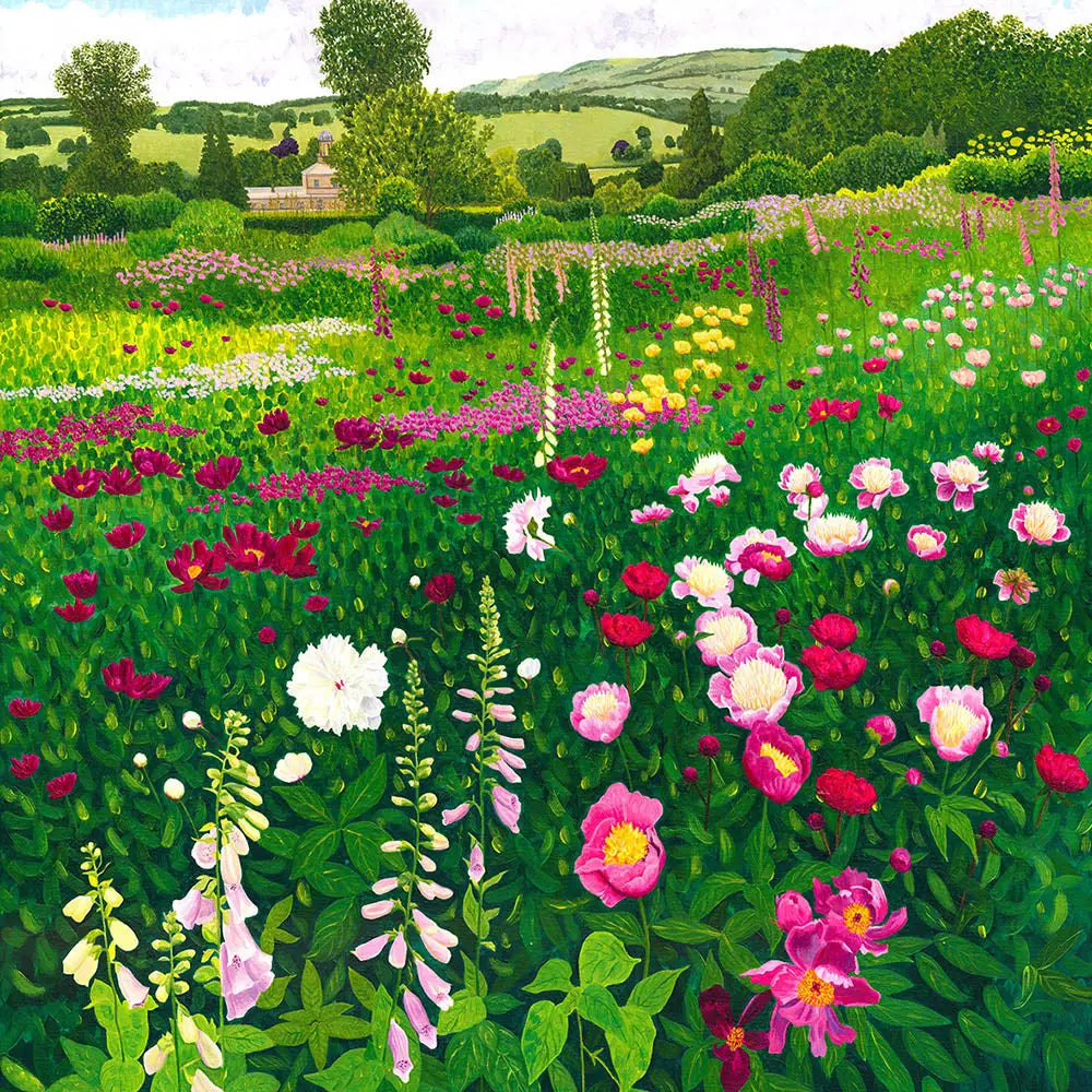 Susan Entwistle Foxgloves and Peonies Greetinng Card | Putti Celebrations