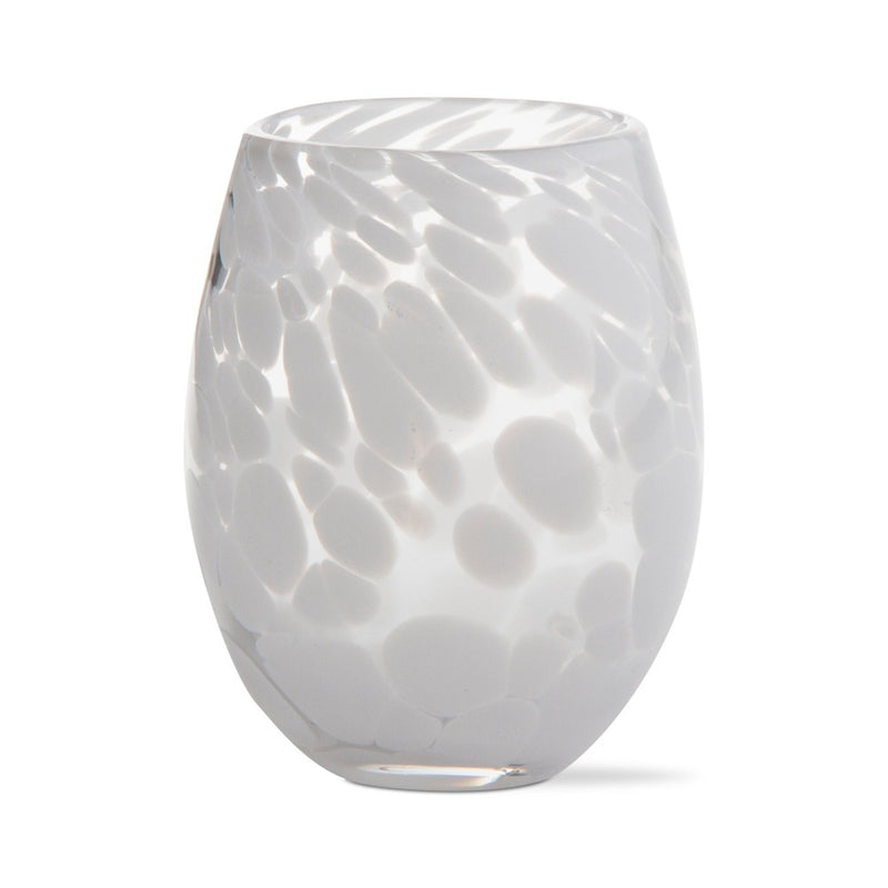 White Confetti Stemless Wine Glass  | Putti Fine Furnishings 