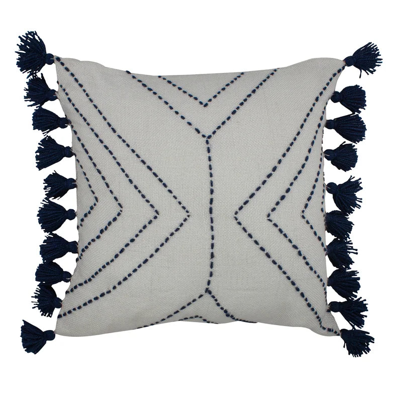 Navy Geometric Indoor/Outdoor Pillow | Putti Fine Furnishings 