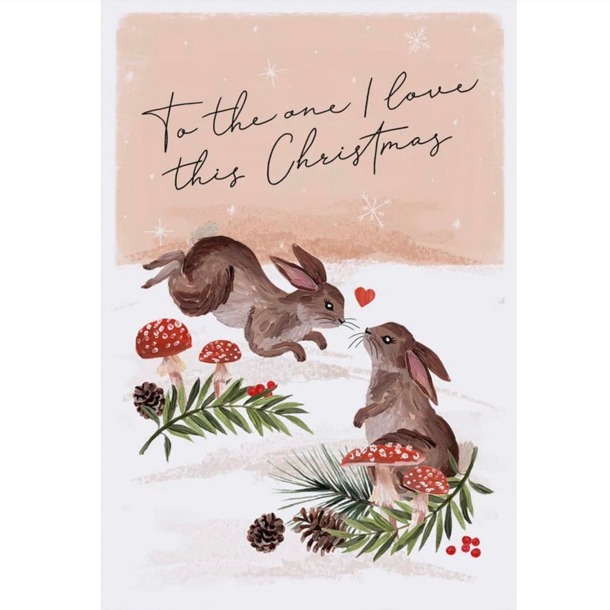 :"To the One I love Christmas"Hares Christmas Card | Putti Christmas