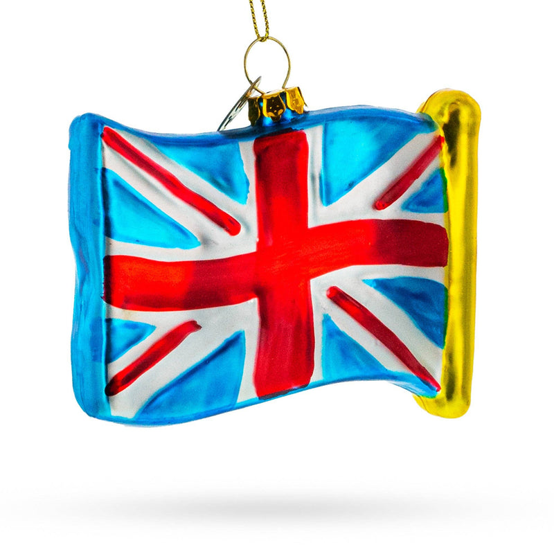 Union Jack Flag Glass Christmas Ornament | Putti Christmas Decorations
