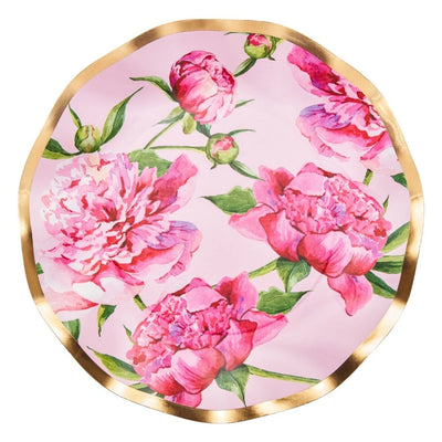 Pink Peonies Wavey Paper Side Plate | Putti Party Supplies