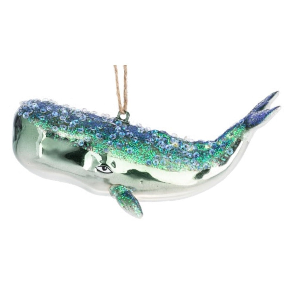 Whale Glass Ornament | Putti Christmas Celebrations