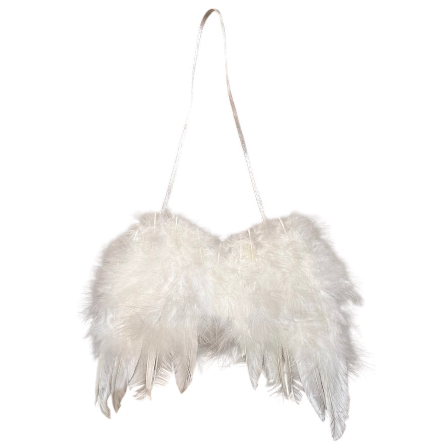 White Feather Hanging Angel Wings | Putti Christmas Canada
