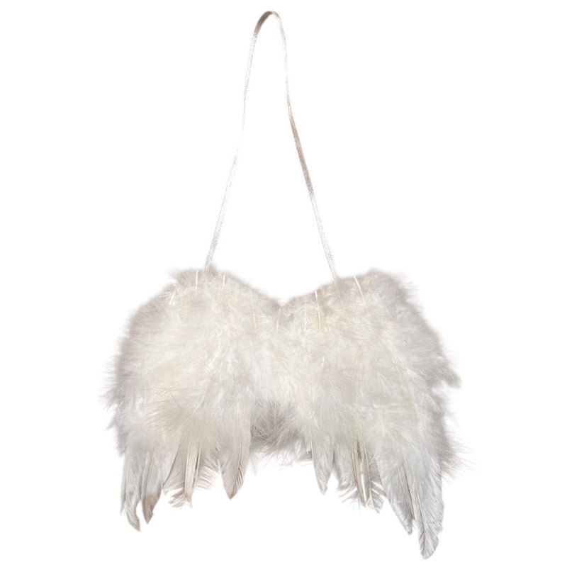 White Feather Hanging Angel Wings | Putti Christmas Canada