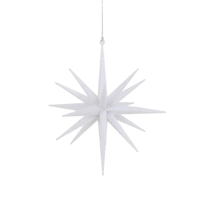 White Glittered Star Ornament