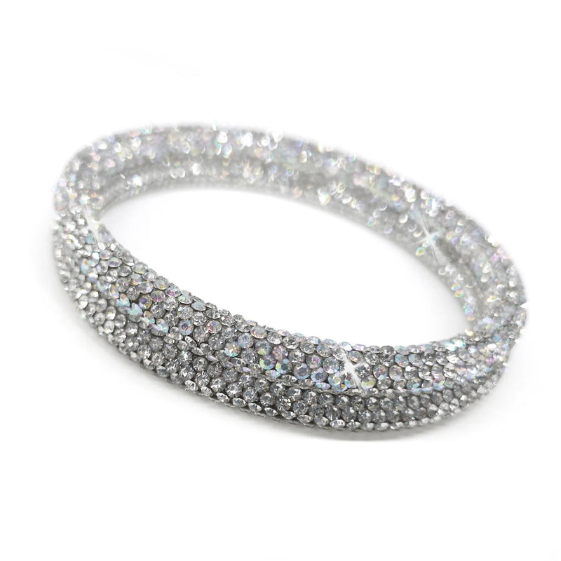White Icing Crystal Bangles - Set of 2 | Putti Fine Fashions
