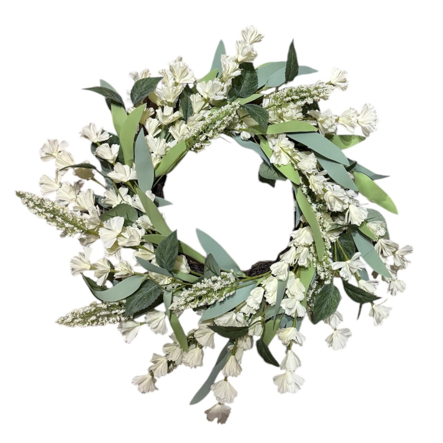 White Sweet Pea Wreath | Putti Fine Furnishings Canada