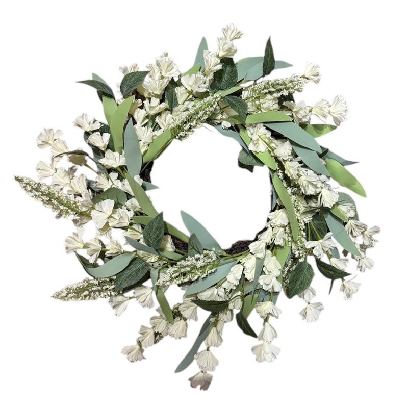 White Sweet Pea Wreath | Putti Fine Furnishings Canada