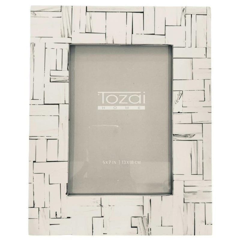 Tozai White and Grey Bone Photo Frames