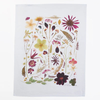 Pressed Flower Tea Towel - Winter