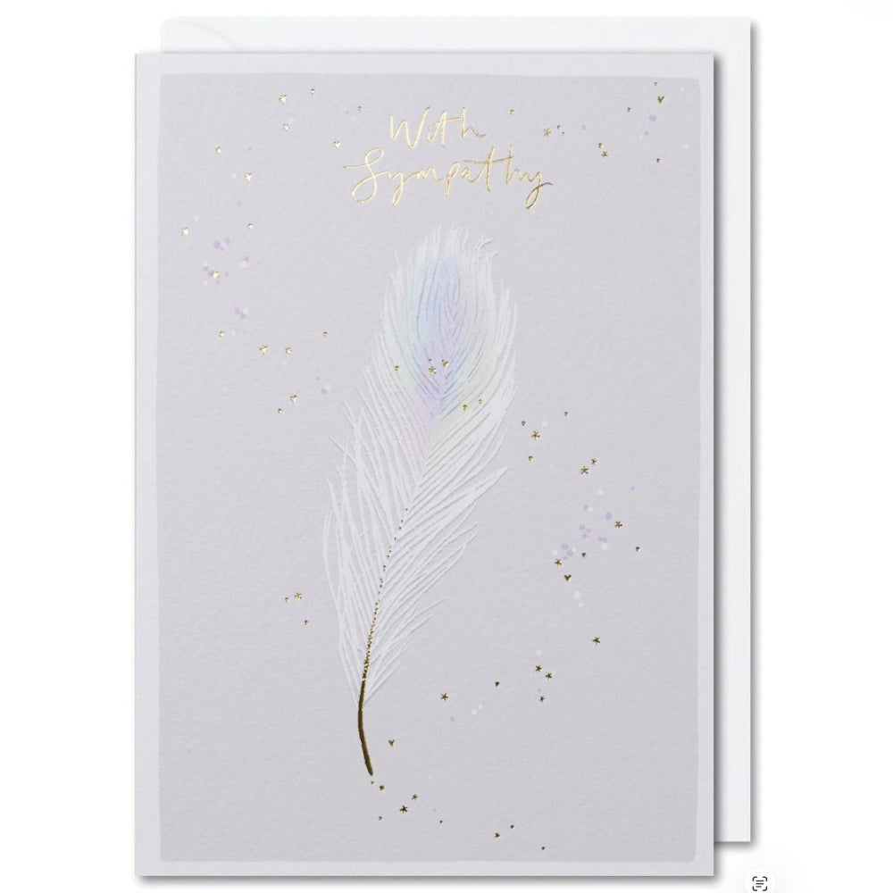 "With Sympathy" Feather Greeting Card | Putti Celebration