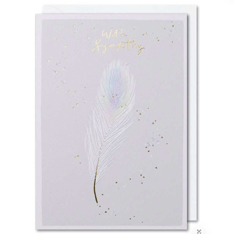 "With Sympathy" Feather Greeting Card | Putti Celebration