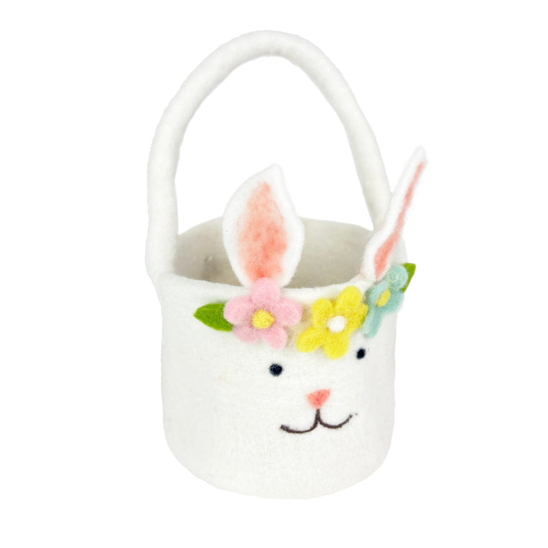 Rabbit Felt Easter Egg Hunt Basket | Putti Decorations