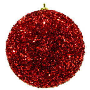Red Glitter Ball Ornament | Putti Christmas Decorations