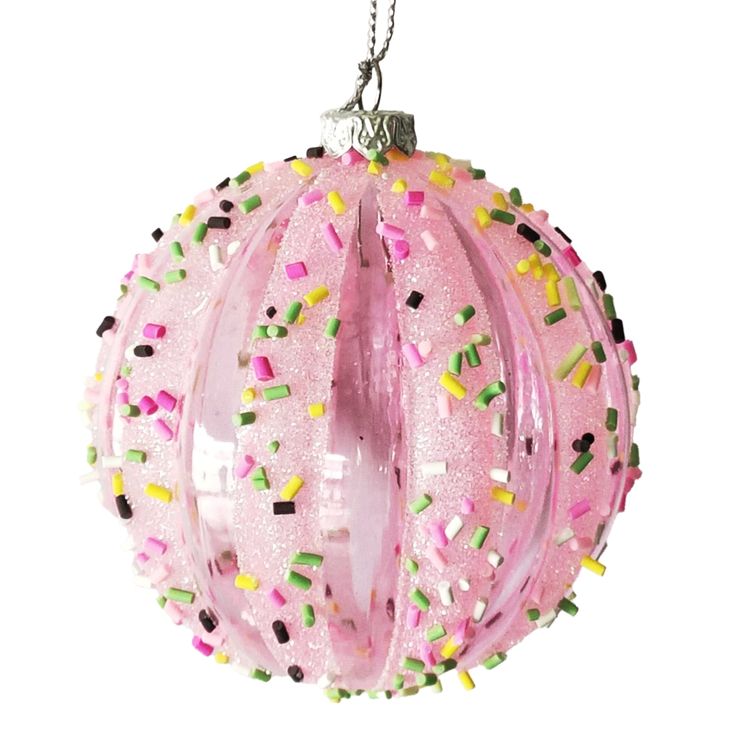 Pink with Sprinkles Ball Ornament 80mm
