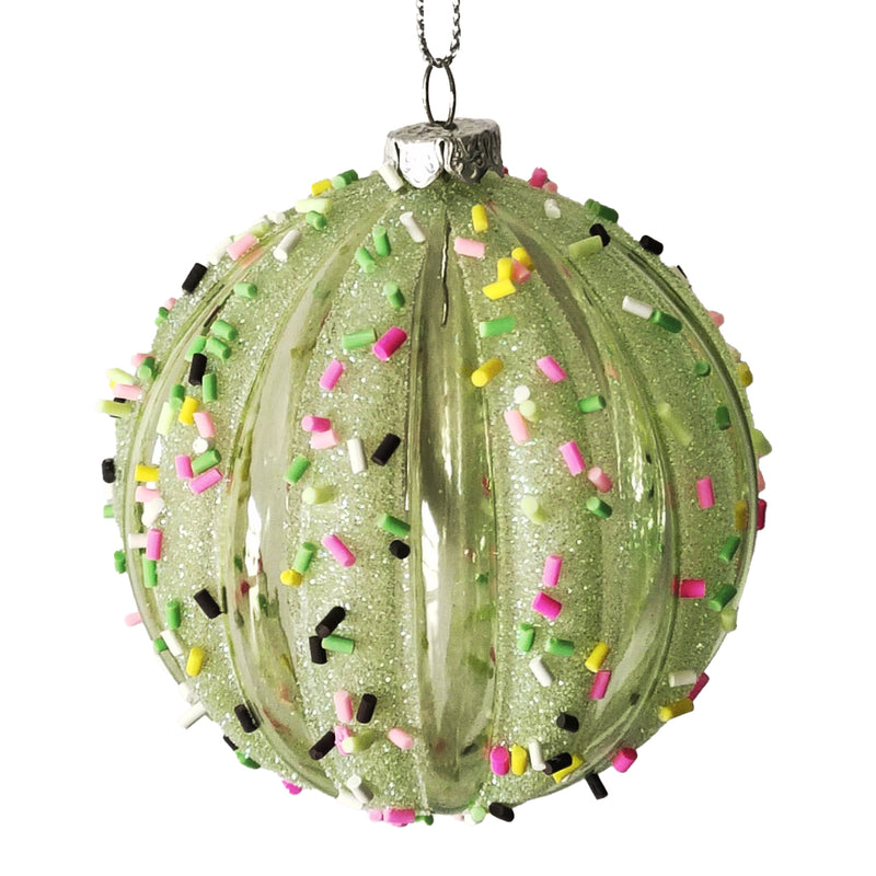 Green with Sprinkles Ball Ornament 80mm