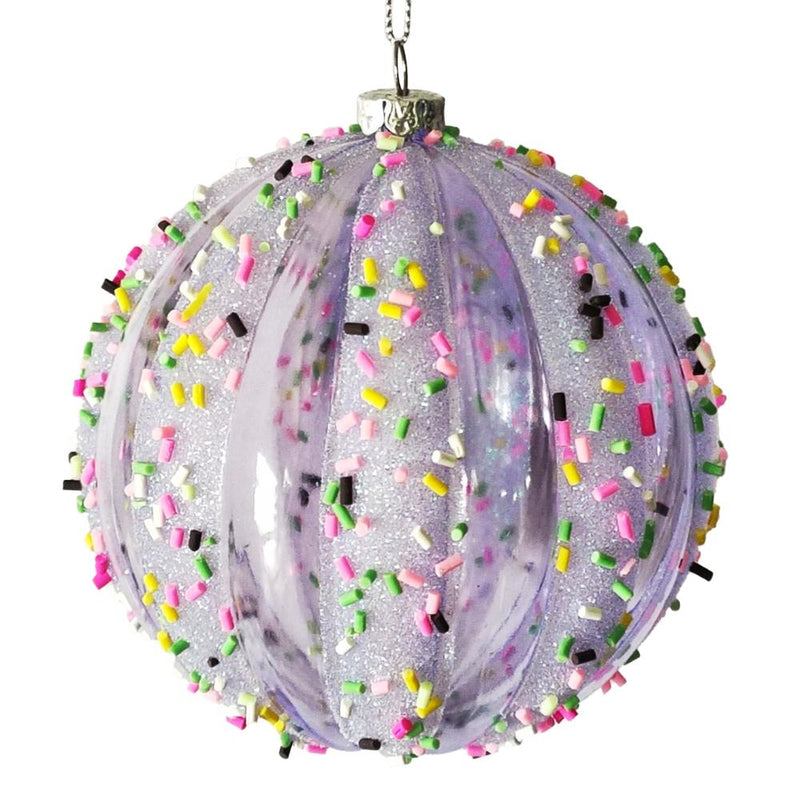 Purple with Sprinkles Glass Ball Ornament | Putti Christmas