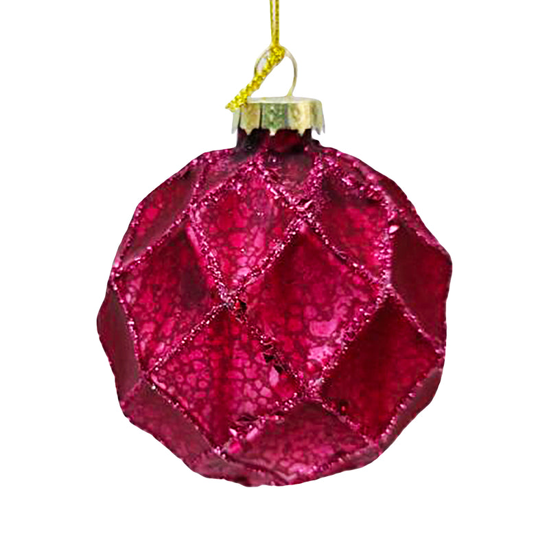Matte Fuchsia with Diamond Glass Ball ornament