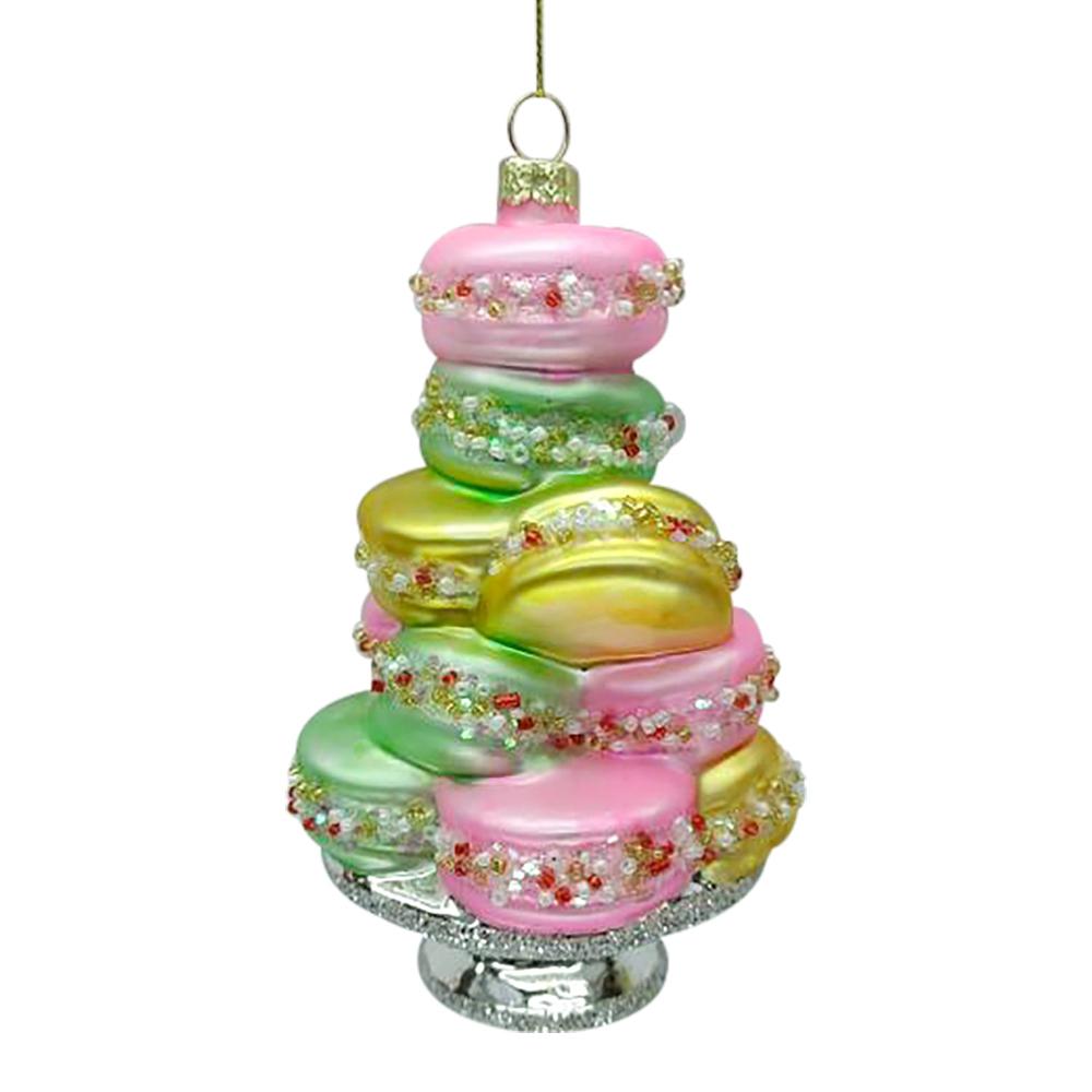 Macaroons on Pedestal Glass Ornament | Putti Christmas