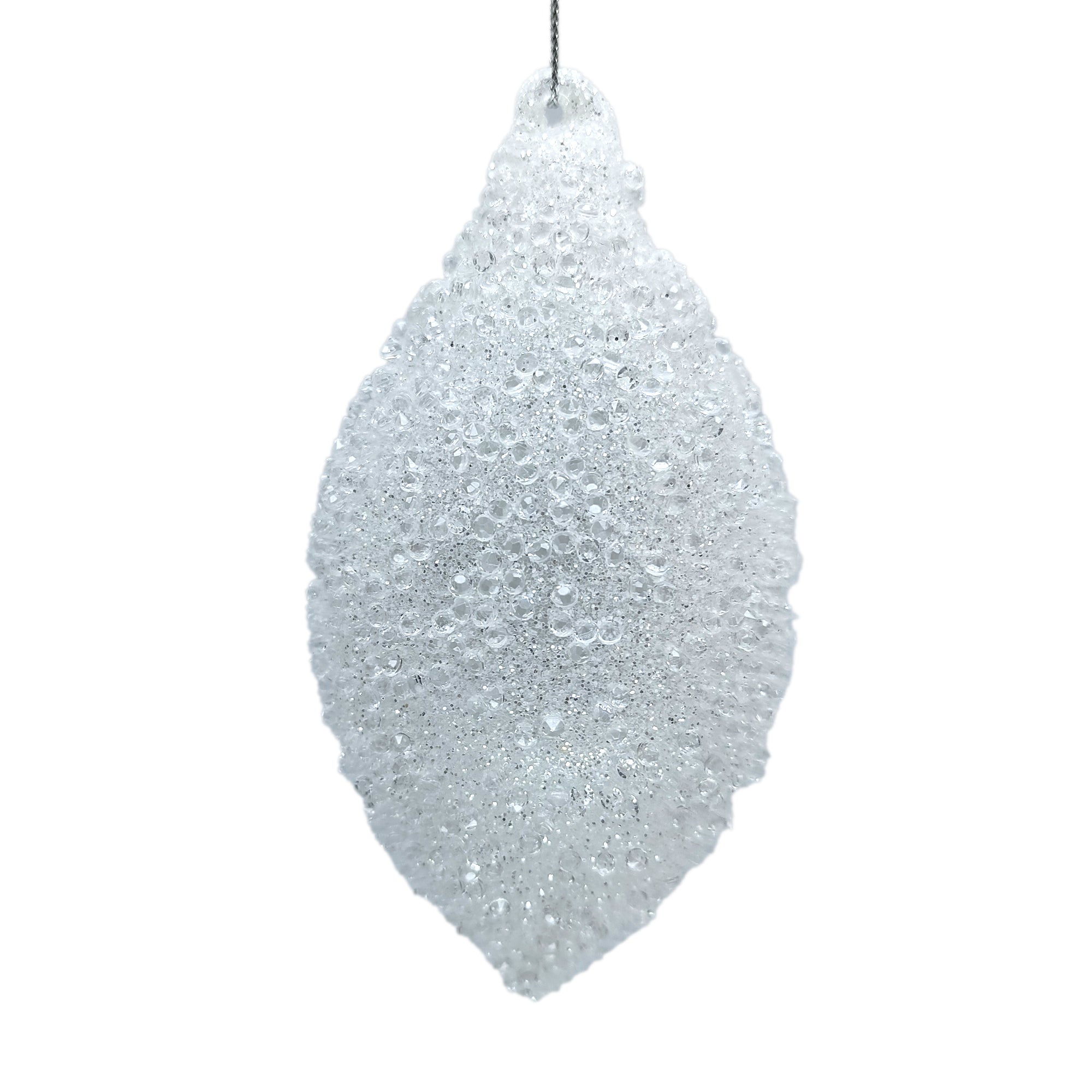 Handblown Iced Glass Double Point Ornament