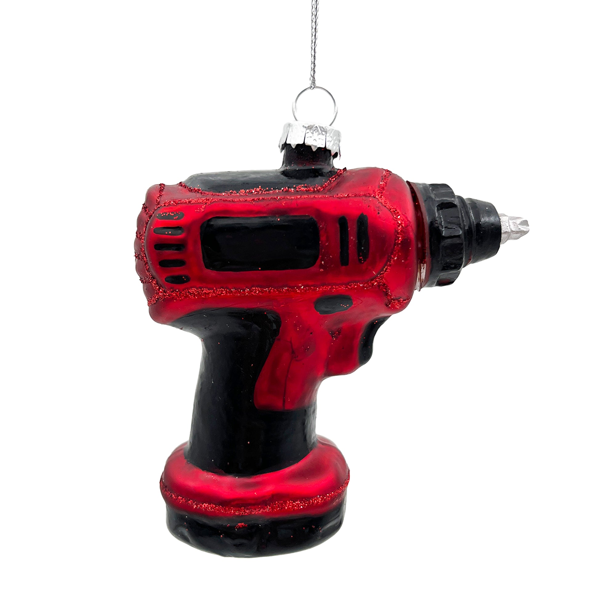 Electric Drill Glass Ornament