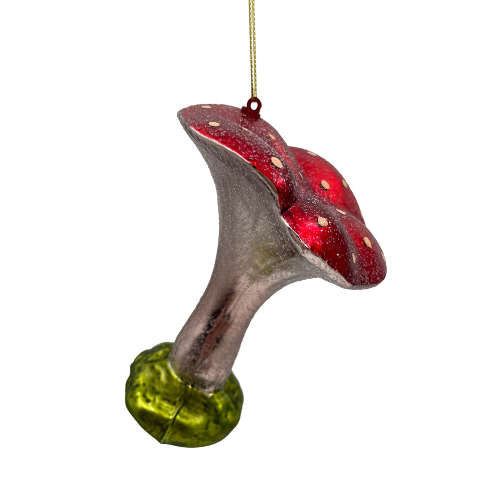 Spotted Red Musheoom Glass Ornament  | Putti Christmas Decorations