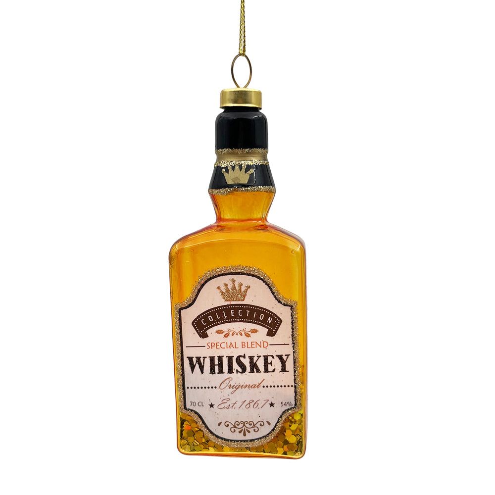 Whiskey Bottle Glass Ornament | Putti Christmas Decorations