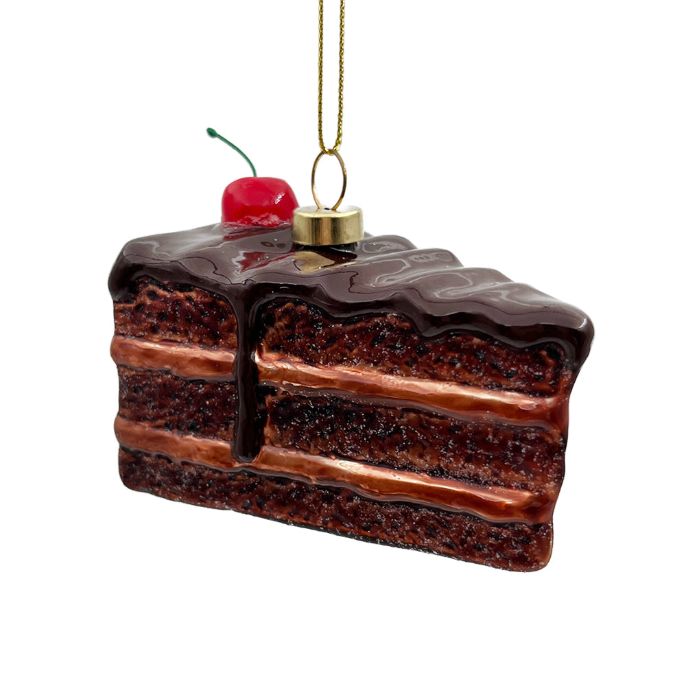 Chocolate Cake Glass Ornament | Putti Christmas Decorations