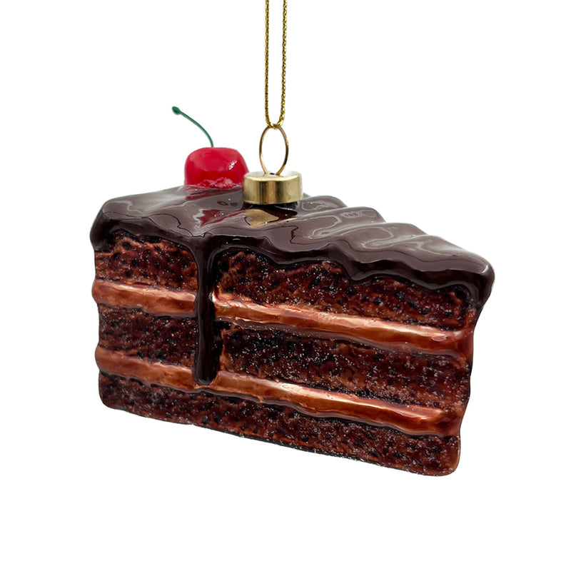 Chocolate Cake Glass Ornament | Putti Christmas Decorations